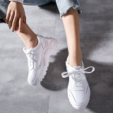 Spring and autumn 2019 fashion women's shoes cross lacing pure color concise white beige comfortable classics shallow leisure