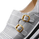 Spring and autumn pure color 2019 fashion women's shoes slip-on suit  gym shoes buckle leisure comfortable classics sexy wedges