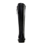 Fashion women's shoes in winter 2019 zipper women's boots party shoes mature office lady black leather concise office lady