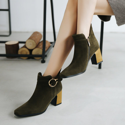 Us 57 Fashion Women S Shoes In Winter 2019 Pointed Toe Chunky