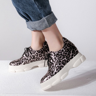 Spring and autumn waterproof 2019 fashion classics women's shoes cross lacing big size 42 sexy leopard print gym shoes personality