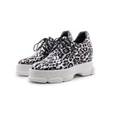 Spring and autumn waterproof 2019 fashion classics women's shoes cross lacing big size 42 sexy leopard print gym shoes personality