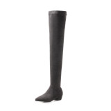 Fashion women's shoes in winter 2019 pointed toe zipper over the knee high boots pure color elegant ladies boots concise mature office lady