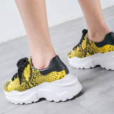 Spring and autumn 2019 fashion yellow women's shoes cross lacing pointed toe gym shoes personality leather concise leisure