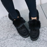 Fashion women's shoes in winter 2019 slip-on add wool upset camel short boots flat boots snow boots leisure mature classics