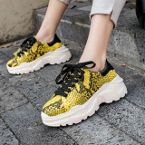 Spring and autumn 2019 fashion yellow women's shoes cross lacing pointed toe gym shoes personality leather concise leisure