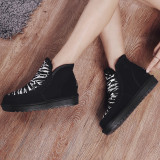 Fashion women's shoes in winter 2019 slip-on snow boots short boots flat boots add wool upset concise mature big size 42