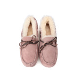Fashion women's shoes in winter 2019 slip-on flat bowknot butterfly knot pure color comfortable leisure ladylike temperament