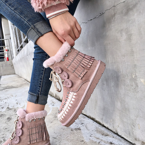 Us 54 Fashion Women S Shoes Winter 2019 Cross Lacing Flat Boots