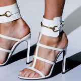 2019 summer stilettos blue white fashion sandals shoes for women ladies narrow band extreme high heels 12cm