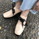 Spring and autumn pink 2019 fashion women's shoes cross lacing chunky heels pure color concise mature office lady leather