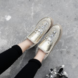 Fashion women's shoes in winter 2019 round toe short boots add wool upset slip-on snow boots crystal rhinestone personality