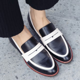 Arden Furtado spring and autumn 2019 fashion women's shoes slip-on online celebrity joker small leather shoes leather classics