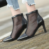 Summer 2019 fashion trend women's shoes pointed toe zipper cool boots short boots office lady black classics personality