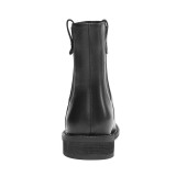 Fashion women's shoes in winter 2019 round toe women's boots short boots pure color concise black leather mature classics