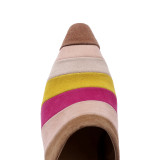 Arden Furtado summer 2019 fashion women's shoes strange style shaped pointed toe slippers rainbow mules 33 big size 41 slides