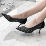 Arden Furtado summer 2019 fashion trend women's shoes black pointed toe stilettos heels pumps slip-on wire side wedding shoes