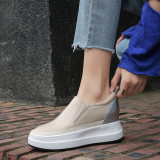 Arden Furtado spring and autumn 2019 fashion women's shoes pure color flat pumps gym shoes concise comfortable slip-on leather