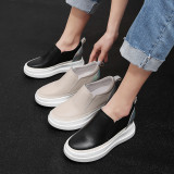 Arden Furtado spring and autumn 2019 fashion women's shoes pure color flat pumps gym shoes concise comfortable slip-on leather
