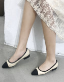 Arden Furtado summer 2019 fashion trend women's shoes pointed toe slip-on flat concise white mature joker ladylike temperament