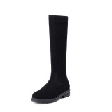 Arden Furtado fashion women's shoes in winter 2019 black leather knee high boots concise comfortable round toe classics zipper