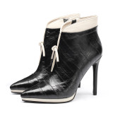 Arden Furtado fashion women's shoes in winter 2019 pointed toe stilettos heels zipper online celebrity concise short boots