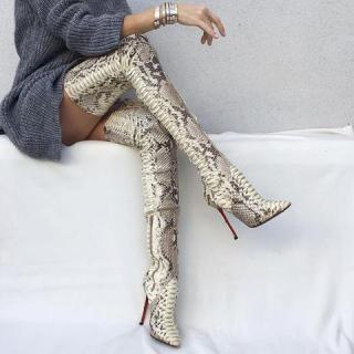 Arden Furtado 2019 spring autumn sexy over the boots women's boots fashion serpentine stilettos heels 12cm zipper