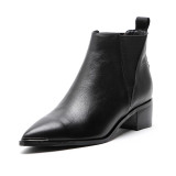 Arden Furtado fashion women's shoes in winter 2019 pointed toe concise mature leather women's boots big size 40 small size 33 short boots