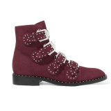Arden Furtado fashion women's shoes in winter 2019 buckle women's boots red brown naked pink pointed toe  short boots personality concise rivet