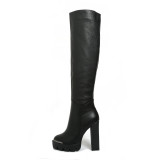 Arden Furtado fashion women's shoes in winter 2019 pointed toe chunky heels zipper over the knee high boots concise mature