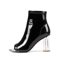 Arden Furtado summer fashion women's shoes peep toe red chunky heels crystal heels peep toe summer boots large size