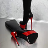 Arden Furtado fashion women's shoes in winter 2019 online celebrity red waterproof stilettos heels big size 47 party shoes  zipper knee high boots