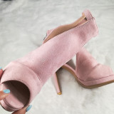 Arden Furtado summer 2019 black fashion trend women's shoes pink stilettos heels zipper sandals ladylike temperament office lady big size 47