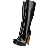Arden Furtado fashion women's shoes in winter 2019 pointed toe stilettos heels zipper office lady big size 45 women's boots knee high boots