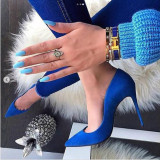 Arden Furtado summer 2019 fashion trend women's shoes joker blue pointed toe stilettos heels  lady slip-on pumps party shoes