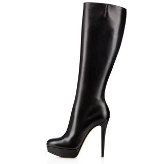 Arden Furtado fashion women's shoes in winter 2019 pointed toe stilettos heels zipper office lady big size 45 women's boots knee high boots