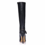 Arden Furtado fashion women's shoes in winter 2019 concise pointed toe comfortable rivet metal decoration stilettos heels zipper knee high boots