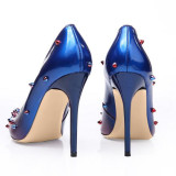 Arden Furtado summer 2019 fashion trend women's shoes pointed toe stilettos heels office lady slip-on rivet pumps party shoes
