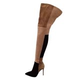 Arden Furtado fashion women's shoes in winter 2019 pointed toe stilettos heels zipper concise mature office lady mixed colors over the knee high boots