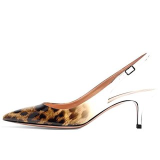 Arden Furtado summer fashion women's shoes pointed toe stilettos heels leopard mixed colors elegant buckle pumps sandals singback shoes