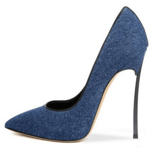 Arden Furtado summer 2019 fashion trend women's shoes pointed toe stilettos heels pure color blue slip-on pumps concise office lady shallow mature