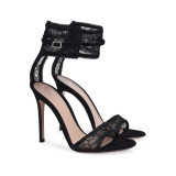 Arden Furtado summer 2019 fashion trend women's shoes stilettos heels buckle apricot sandals party shoes office lady sexy elegant lace