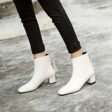 Arden Furtado fashion women's shoes in winter 2019 chunky heels women's boots short boots square toes mature zipper classics