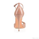 Arden Furtado summer 2019 fashion trend women's shoes peep toe pure color office lady ladylike temperament stilettos heels sandals big size 45 buckle