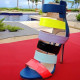 Arden Furtado new 2019 summer fashion high heels rainbow striped cage sandals shoes woman party shoes sexy ladies