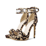 Arden Furtado summer 2019 fashion trend women's shoes stilettos heels sandals concise small size 28  big size 54 leopard print  sexy elegant party shoes
