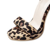 Arden Furtado summer 2019 fashion trend women's shoes stilettos heels sandals concise small size 28  big size 54 leopard print  sexy elegant party shoes