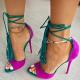 Arden Furtado 2019 summer fashion woman shoes women stilettos high heels 12cm purple fringed sandals big size 45
