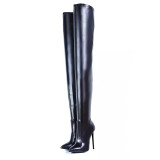 Arden Furtado spring and autumn 2019 fashion women's shoes pointed toe stilettos heels zipper over the knee high boots sexy big size 43 elegant ladies boots concise mature office lady
