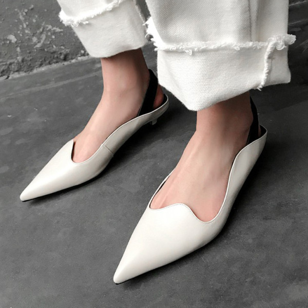Arden Furtado summer 2019 fashion trend women's shoes pointed toe stilettos heels office lady apricot pure color  big size 42 slip-on leather pumps